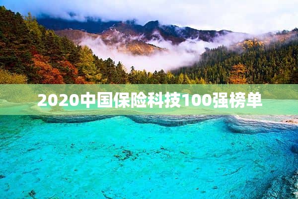 2020中国保险科技100强榜单