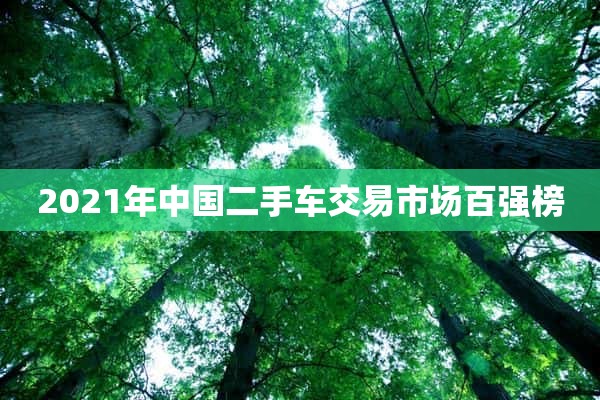 2021年中国二手车交易市场百强榜