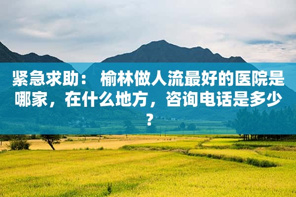 紧急求助： 榆林做人流最好的医院是哪家，在什么地方，咨询电话是多少？