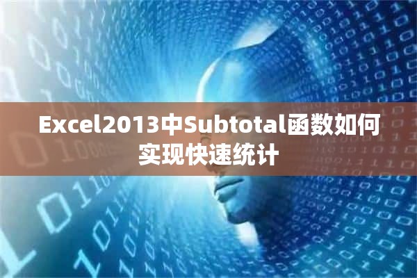 Excel2013中Subtotal函数如何实现快速统计