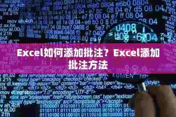 Excel如何添加批注？Excel添加批注方法