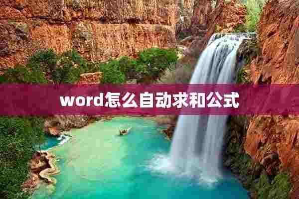 word怎么自动求和公式