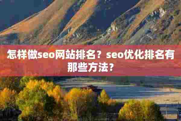 怎样做seo网站排名？seo优化排名有那些方法？