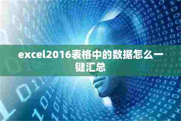 excel2016表格中的数据怎么一键汇总