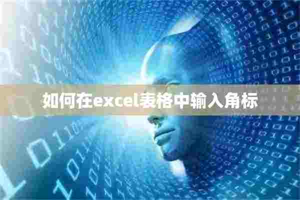 如何在excel表格中输入角标