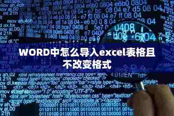 WORD中怎么导入excel表格且不改变格式